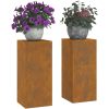 Utomhus Blomsterställ Pelare 2 st Väderbeständigt Stål vidaXL 24 x 24 x 55 cm – miniatyr 3
