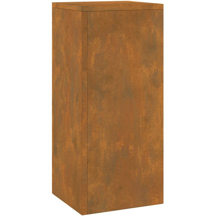 Utomhus Blomsterställ Pelare 2 st Väderbeständigt Stål vidaXL 24 x 24 x 55 cm – bild 6