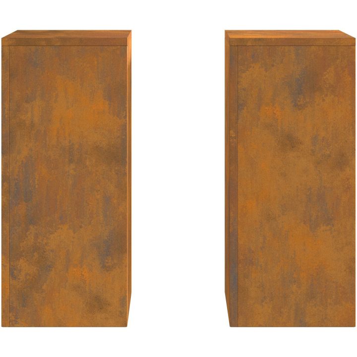 Utomhus Blomsterställ Pelare 2 st Väderbeständigt Stål vidaXL 24 x 24 x 55 cm – bild 7