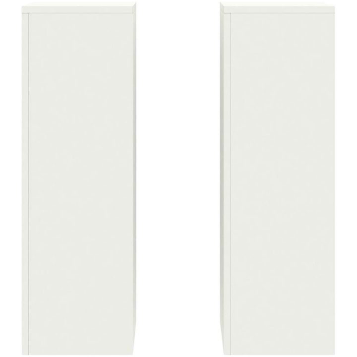 Utomhus Blomsterställ Pelare 2 st Vit Stål vidaXL 24 x 24 x 75 cm – bild 6