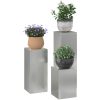 Utomhus Blomsterställ Pelare 3 st Galvaniserat Stål vidaXL 24 x 24 x 35 cm, 24 x 24 x 55 cm, 24 x 24 x 75 cm – miniatyr 3