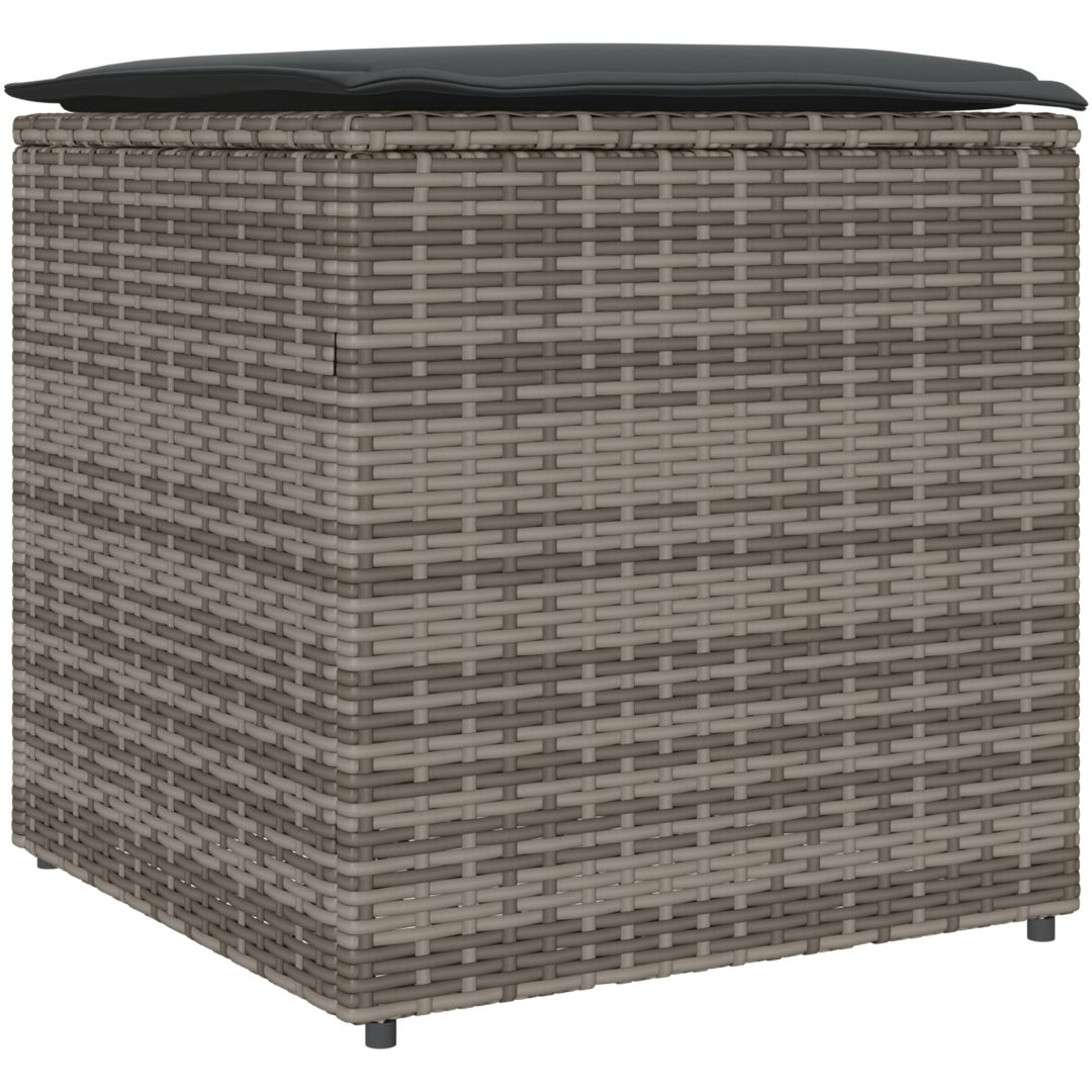 Utomhus Förvaringslåda Grå och Mörkgrå Rotting Stor Förvaring vidaXL 50 x 50 x 50 cm – bild 2