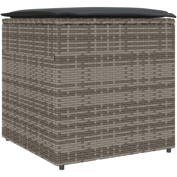 Utomhus Förvaringslåda Grå och Mörkgrå Rotting Stor Förvaring vidaXL 50 x 50 x 50 cm – bild 2