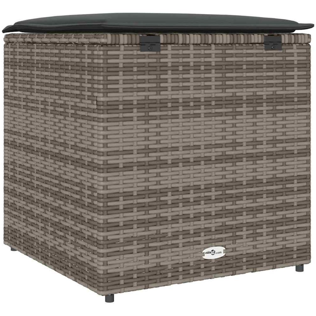 Utomhus Förvaringslåda Grå och Mörkgrå Rotting Stor Förvaring vidaXL 50 x 50 x 50 cm – bild 7