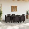 Utomhus Matgrupp 7 pcs Brun Plast Rattan vidaXL 150 x 100 x 73 cm – miniatyr 3