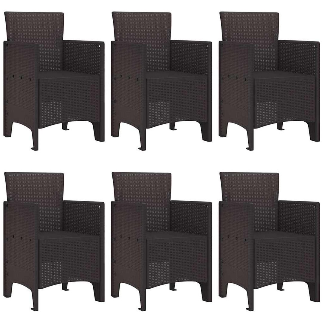 Utomhus Matgrupp 7 pcs Brun Plast Rattan vidaXL 150 x 100 x 73 cm – bild 4