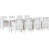 Utomhus matgrupp 9 pcs Ljusgrå Plastfletting vidaXL 250 x 100 x 73 cm – miniatyr 2
