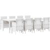 Utomhus matgrupp 9 pcs Ljusgrå Plastfletting vidaXL 250 x 100 x 73 cm – miniatyr 4