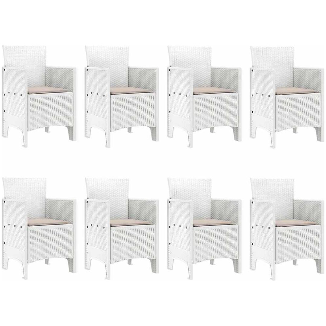 Utomhus matgrupp 9 pcs Ljusgrå Plastfletting vidaXL 250 x 100 x 73 cm – bild 6