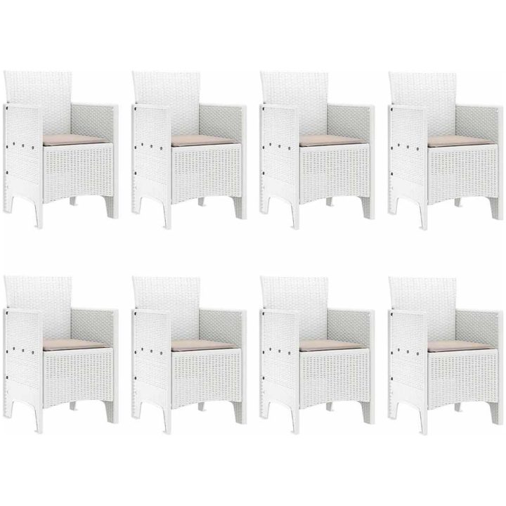 Utomhus matgrupp 9 pcs Ljusgrå Plastfletting vidaXL 250 x 100 x 73 cm – bild 6