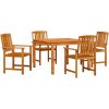 Utomhus Matset 5 pcs Naturligt trä vidaXL 110 x 110 x 75 cm – miniatyr 2