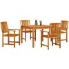 Utomhus Matset 5 pcs Naturligt trä vidaXL 110 x 110 x 75 cm – miniatyr 3
