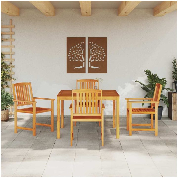 Utomhus Matset 5 pcs Naturligt trä vidaXL 110 x 110 x 75 cm – bild 4