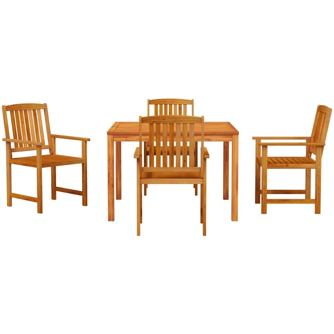 Utomhus Matset 5 pcs Naturligt trä vidaXL 110 x 110 x 75 cm – bild 7