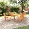 Utomhus Matset 5 pcs Naturligt trä vidaXL 110 x 110 x 75 cm – miniatyr 1