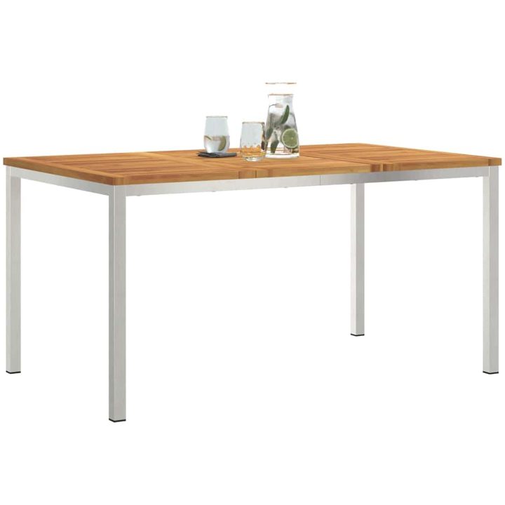Utomhus Middagsbord 150x90x75 cm Massivt Trä Akacia vidaXL 90 x 150 x 75 cm – bild 3