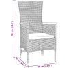 Utomhus Stolar med kudde Reclining 9 pcs Grå PE Rattan vidaXL 200 x 80 x 73 cm – miniatyr 8
