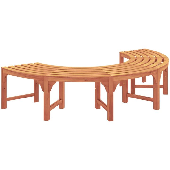 Utomhus Träbänk Halvrund 200 cm Massivt Eukalyptus vidaXL 200 x 80 x 45 cm – bild 2
