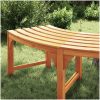Utomhus Träbänk Halvrund 200 cm Massivt Eukalyptus vidaXL 200 x 80 x 45 cm – miniatyr 3