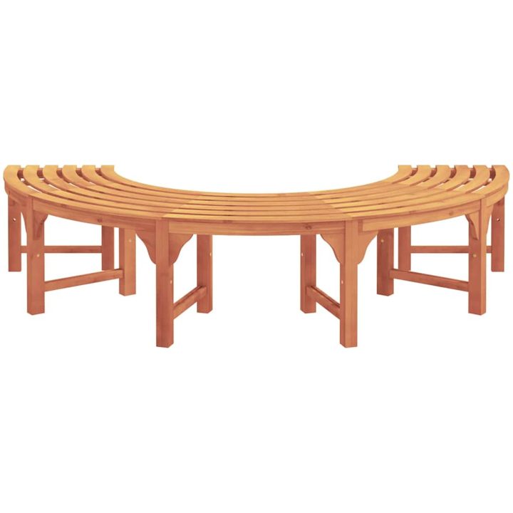 Utomhus Träbänk Halvrund 200 cm Massivt Eukalyptus vidaXL 200 x 80 x 45 cm – bild 4