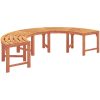 Utomhus Träbänk Halvrund 200 cm Massivt Eukalyptus vidaXL 200 x 80 x 45 cm – miniatyr 6