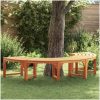 Utomhus Träbänk Halvrund 200 cm Massivt Eukalyptus vidaXL 200 x 80 x 45 cm – miniatyr 1