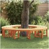 Utomhus Träd Bänk 200 cm Massivt Eukalyptus vidaXL 200 x 80 x 45 cm – miniatyr 1