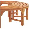 Utomhus Trädbänk Halv Rund 160 cm Solid Eucalyptus vidaXL 160 x 80 x 45 cm – miniatyr 5