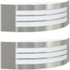 Utomhus Vägglampa 2 st Silver Rostfritt Stål IP44 vidaXL Medium – miniatyr 2