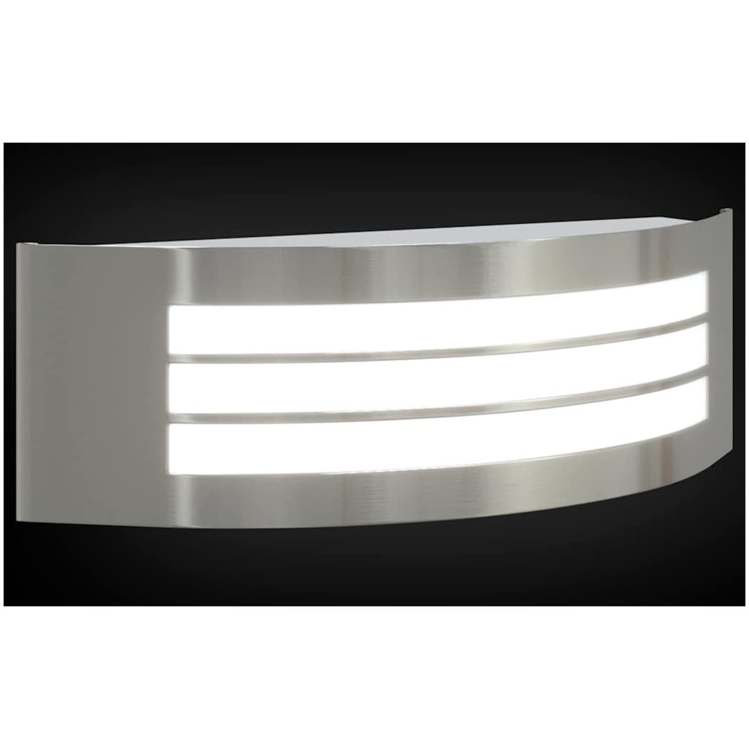 Utomhus Vägglampa 2 st Silver Rostfritt Stål IP44 vidaXL Medium – bild 11