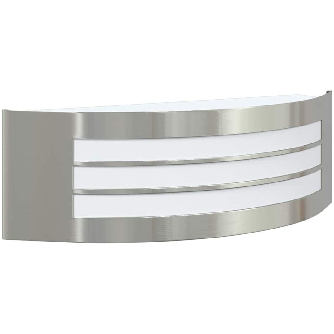 Utomhus Vägglampa 2 st Silver Rostfritt Stål IP44 vidaXL Medium – bild 4