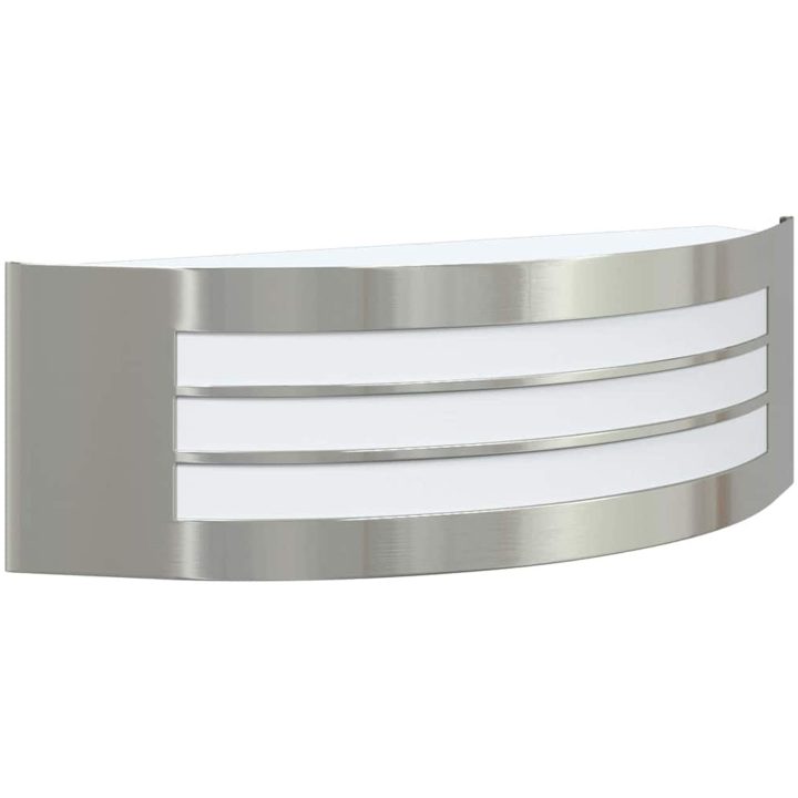 Utomhus Vägglampa 2 st Silver Rostfritt Stål IP44 vidaXL Medium – bild 4
