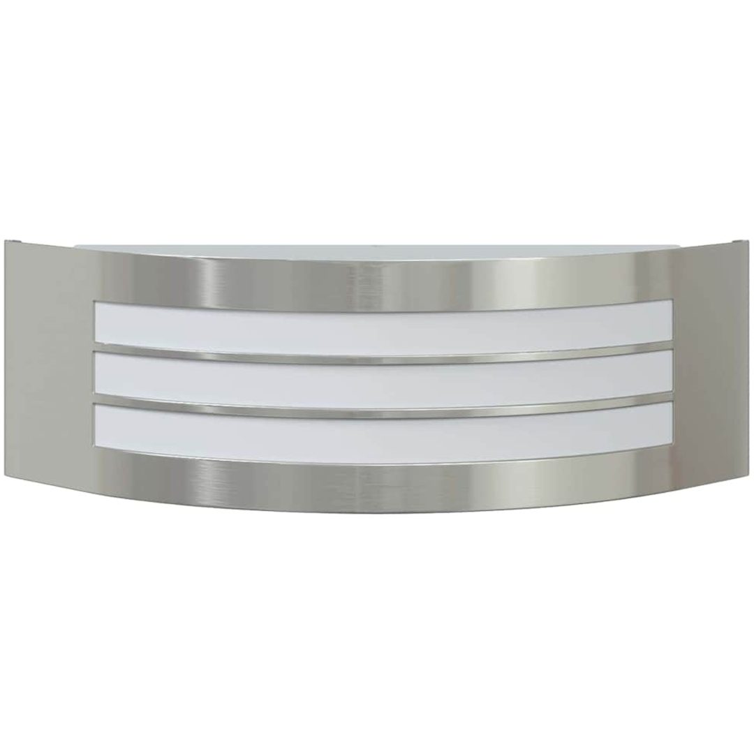 Utomhus Vägglampa 2 st Silver Rostfritt Stål IP44 vidaXL Medium – bild 5