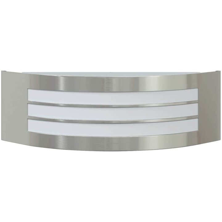 Utomhus Vägglampa 2 st Silver Rostfritt Stål IP44 vidaXL Medium – bild 5