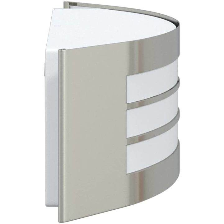 Utomhus Vägglampa 2 st Silver Rostfritt Stål IP44 vidaXL Medium – bild 6