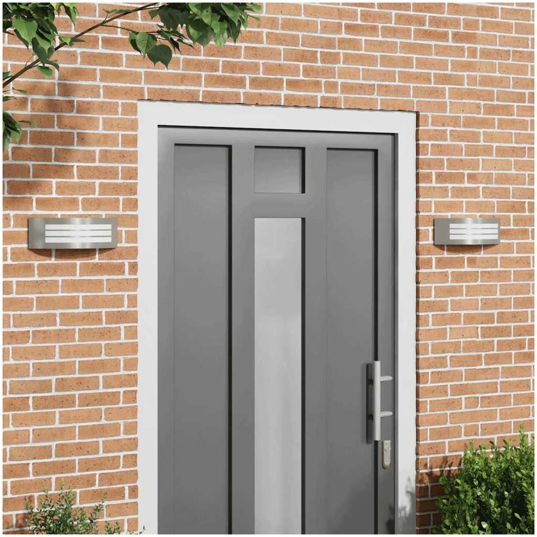 Utomhus Vägglampa 2 st Silver Rostfritt Stål IP44 vidaXL Medium