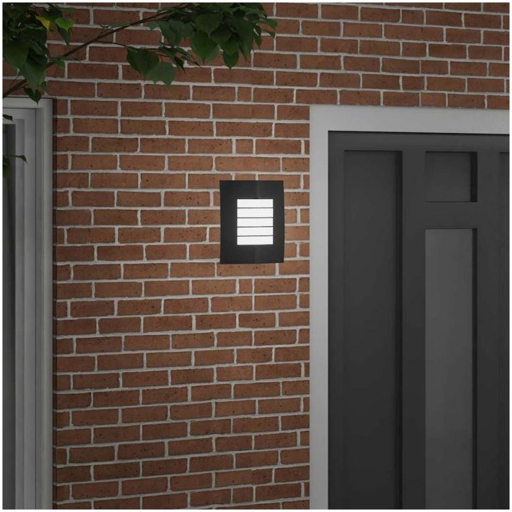 Utomhus Vägglampa 2 st Svart Rostfritt Stål IP44 vidaXL Medium – bild 3