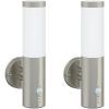 Utomhus vägglampa med sensor 2 st Silver rostfritt stål IP44 vidaXL Medium – miniatyr 2