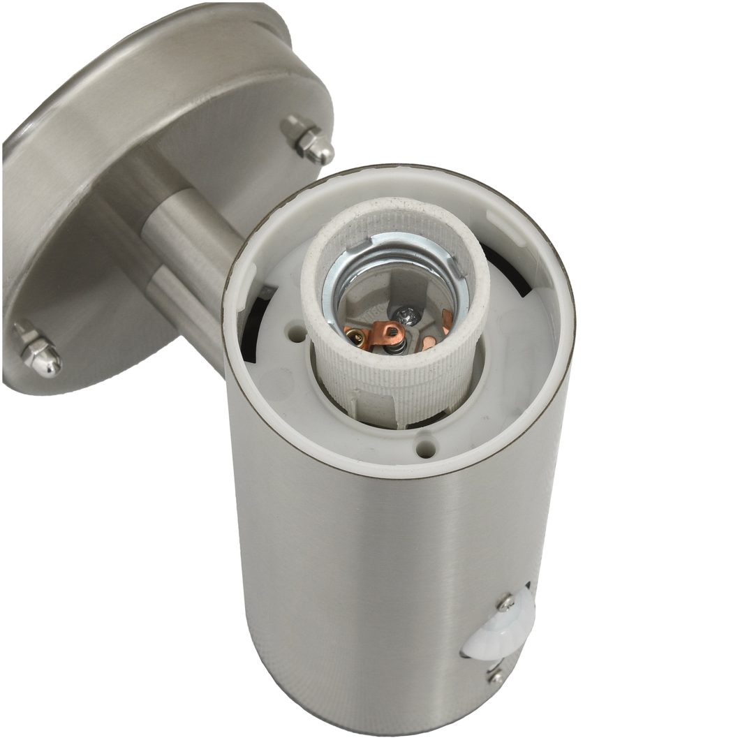 Utomhus vägglampa med sensor 2 st Silver rostfritt stål IP44 vidaXL Medium – bild 8