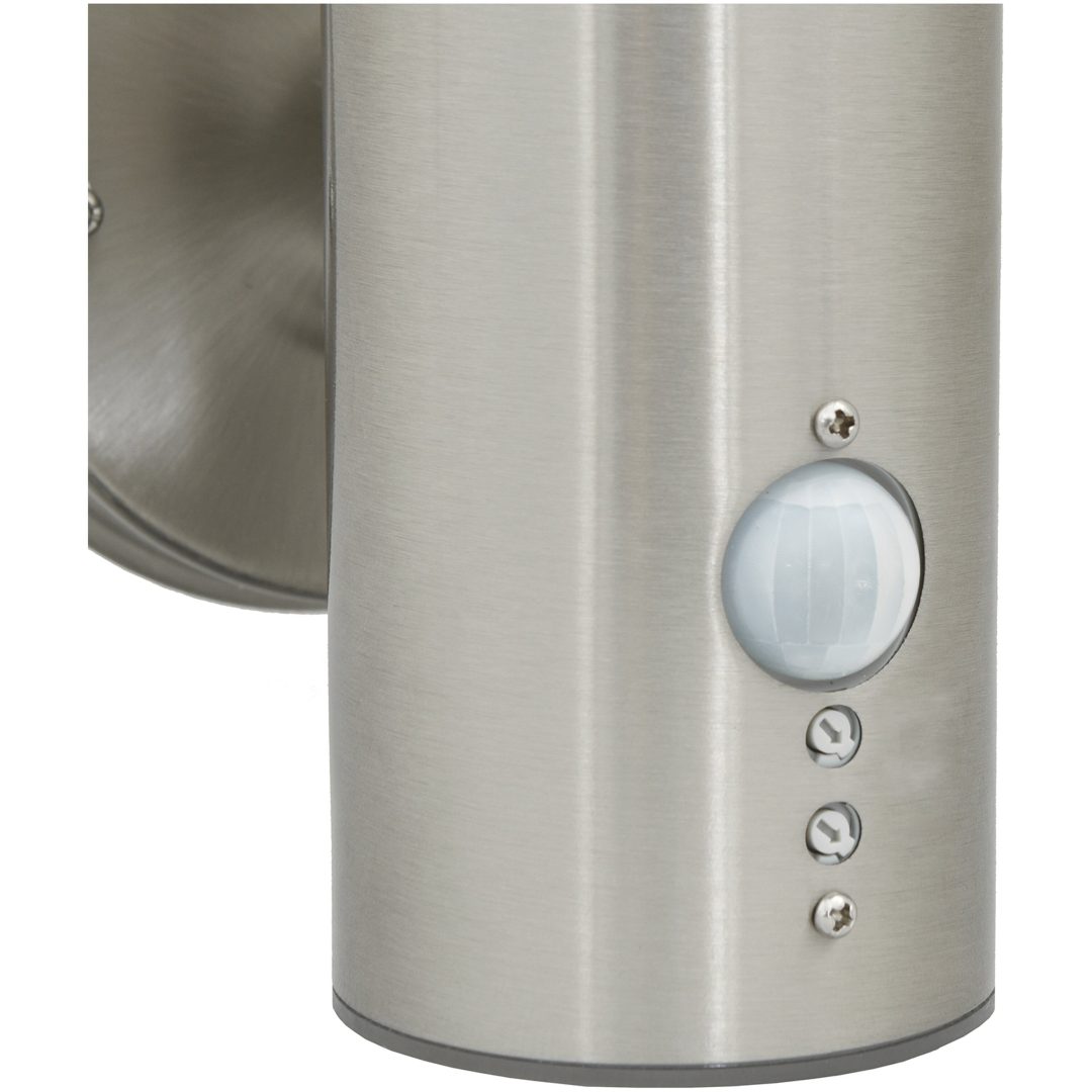 Utomhus vägglampa med sensor 2 st Silver rostfritt stål IP44 vidaXL Medium – bild 9