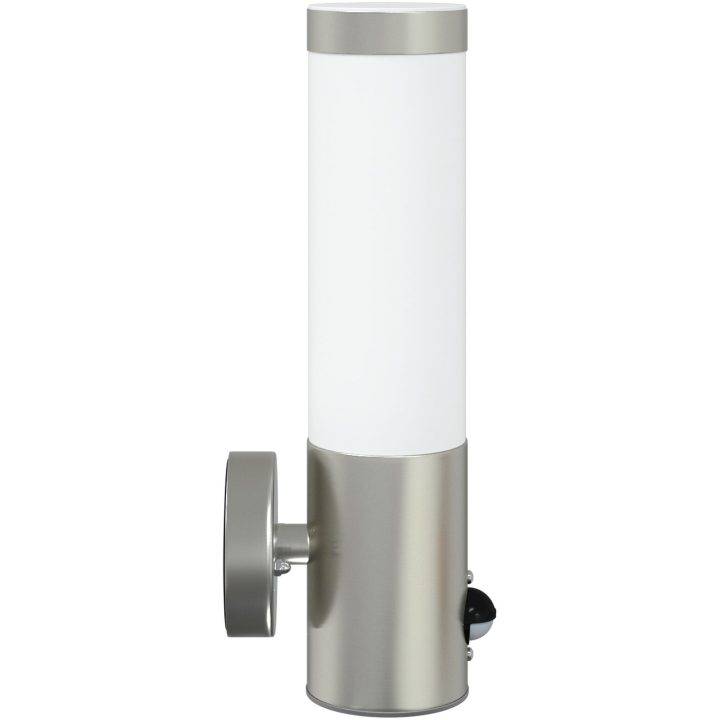 Utomhus Vägglampa med Sensor Silver Rostfritt Stål IP44 vidaXL Medium – bild 4