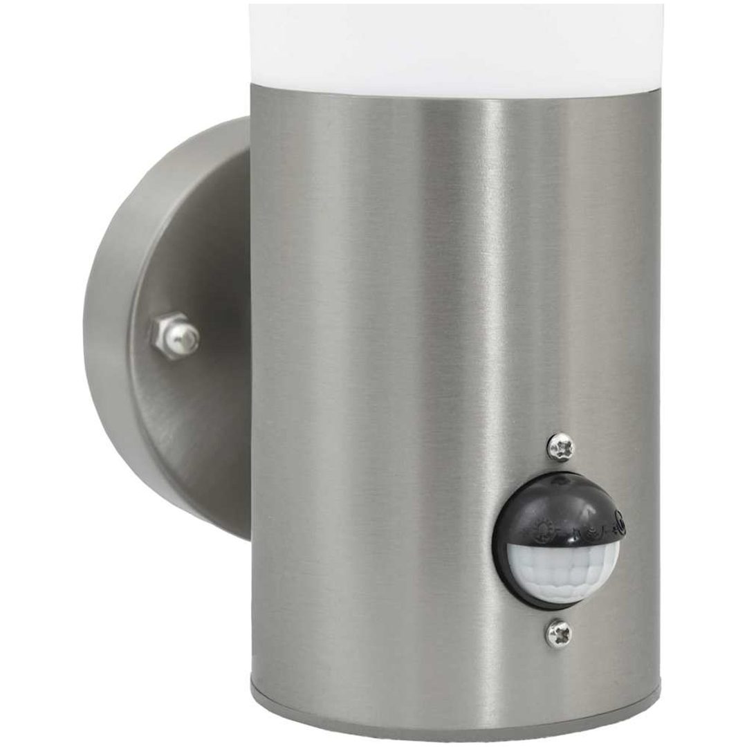 Utomhus Vägglampa med Sensor Silver Rostfritt Stål IP44 vidaXL Medium – bild 9