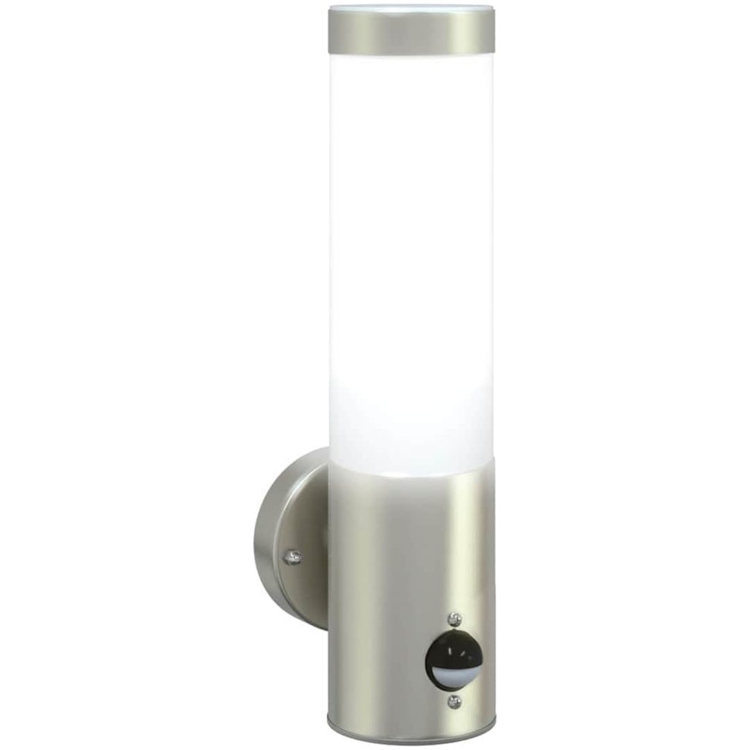 Utomhus Vägglampa med Sensor Silver Rostfritt Stål IP44 vidaXL Medium – bild 10