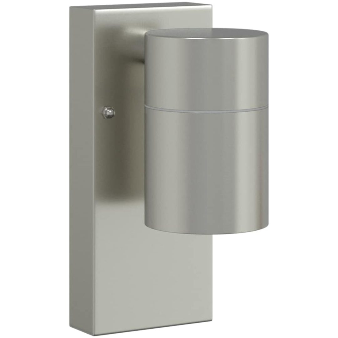 Utomhus Vägglampa Silver Rostfritt Stål IP44 vidaXL Compact – bild 2