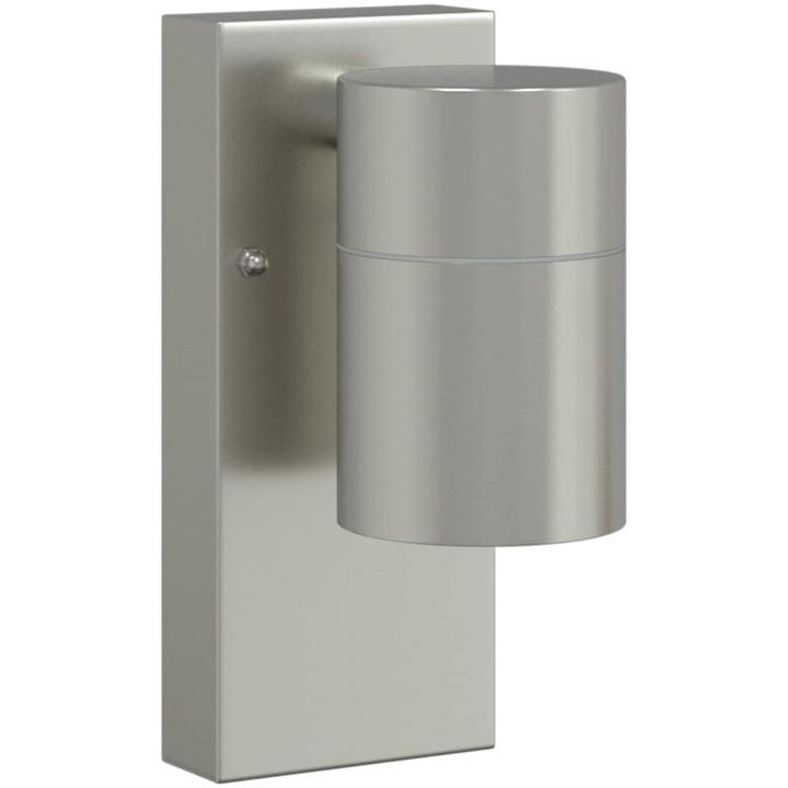 Utomhus Vägglampa Silver Rostfritt Stål IP44 vidaXL Compact – bild 2