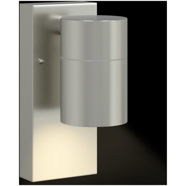 Utomhus Vägglampa Silver Rostfritt Stål IP44 vidaXL Compact – bild 10