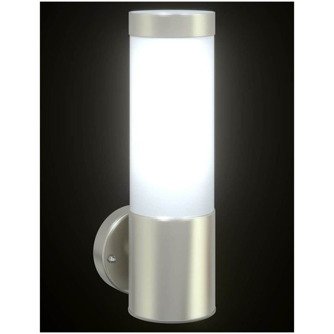 Utomhus Vägglampor 2 st Silver Rostfritt Stål IP44 vidaXL 12 x 8.5 x 27 cm. – bild 11