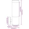 Utomhus Vägglampor 2 st Silver Rostfritt Stål IP44 vidaXL 12 x 8.5 x 27 cm. – miniatyr 12