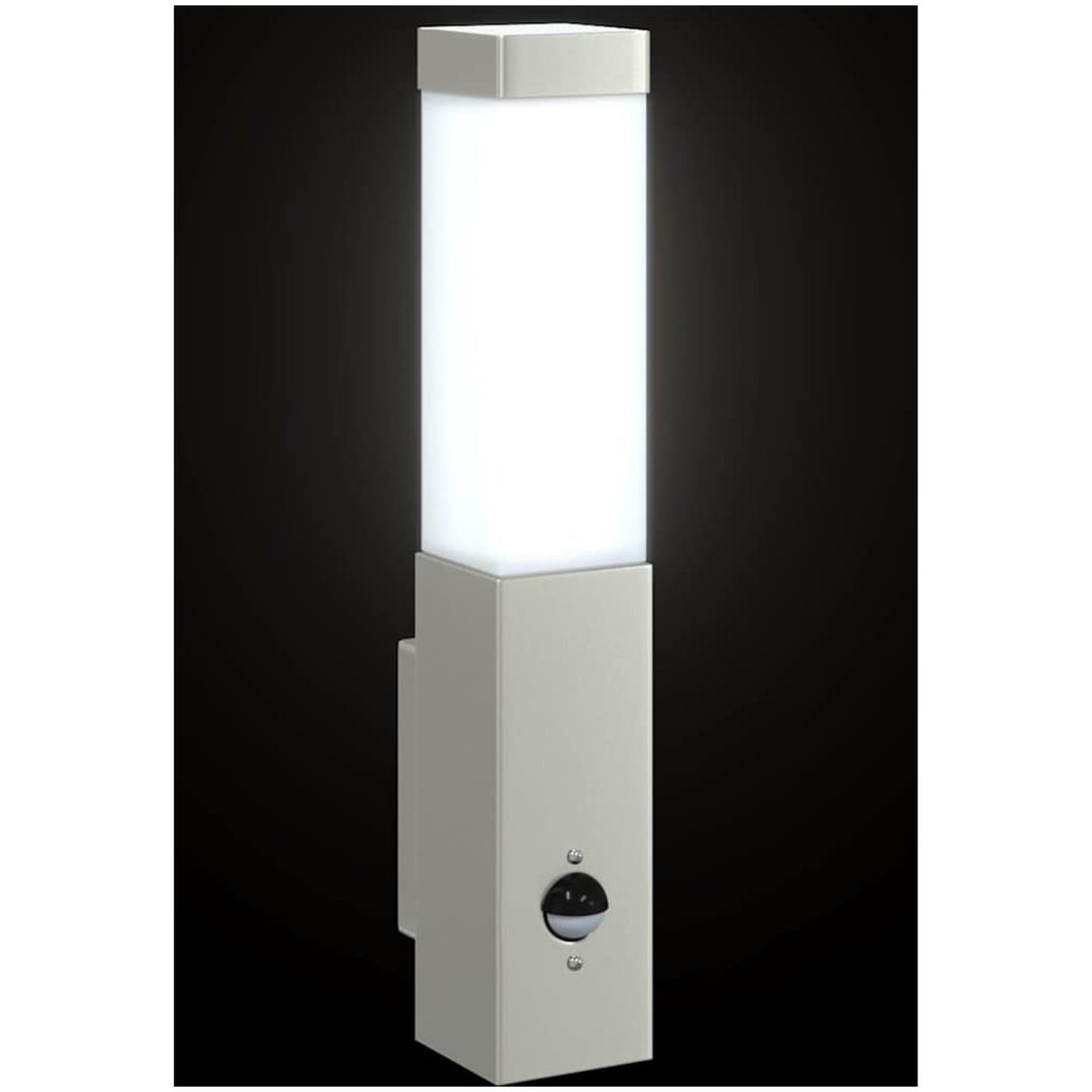 Utomhus Vägglampor med Sensor 2 st Silver Rostfritt Stål IP44 vidaXL Medium – bild 11