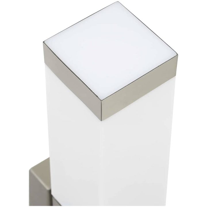 Utomhus Vägglampor med Sensor 2 st Silver Rostfritt Stål IP44 vidaXL Medium – bild 8